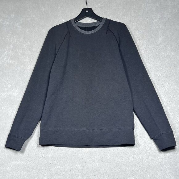 Lululemon Crewneck Sweatshirt Mens Size Medium Gray Charcoal Black Pullover - Picture 1 of 9